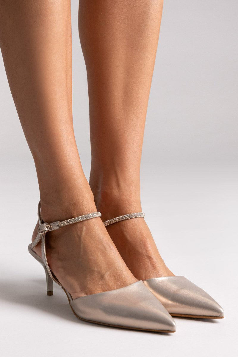 Cutout Crystal Pumps TFP - Champagne Metallic - thefashionproject.gr - TFP