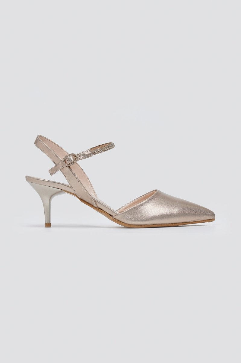 Cutout Crystal Pumps TFP - Champagne Metallic - thefashionproject.gr - TFP