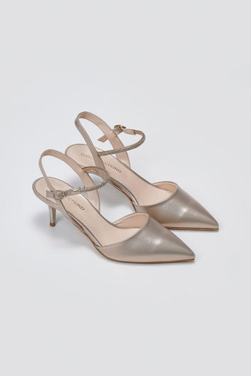 Cutout Crystal Pumps TFP - Champagne Metallic - thefashionproject.gr - TFP