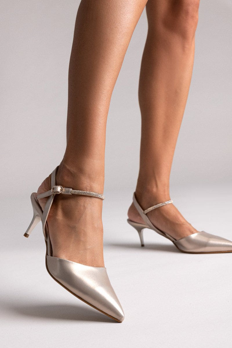 Cutout Crystal Pumps TFP - Champagne Metallic - thefashionproject.gr - TFP