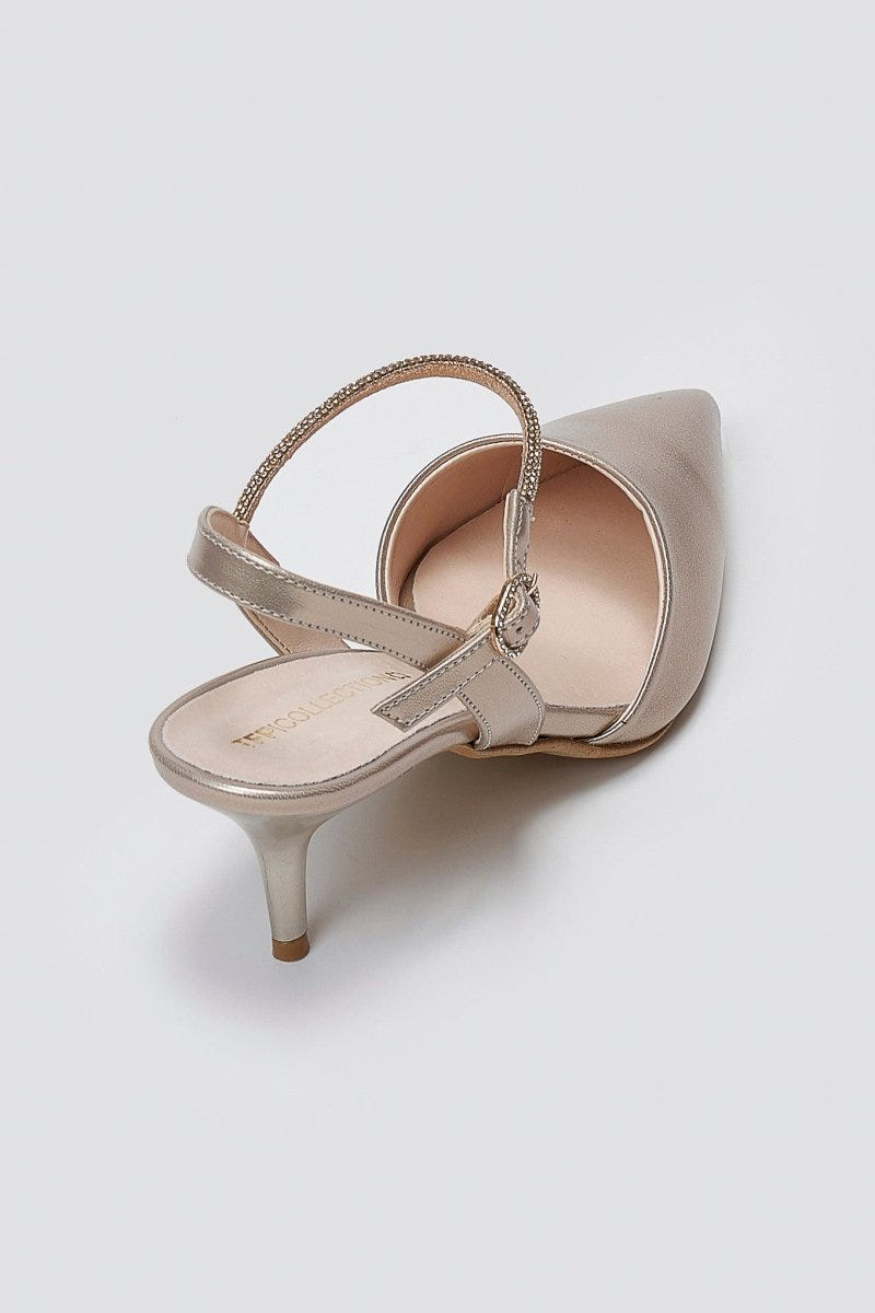 Cutout Crystal Pumps TFP - Champagne Metallic - thefashionproject.gr - TFP