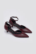 Cutout Pumps TFP Kitten Heel - Bordeaux Matte - thefashionproject.gr - TFP
