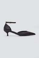 Cutout Pumps TFP Kitten Heel - Dark Brown Matte - thefashionproject.gr - TFP
