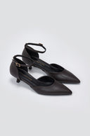 Cutout Pumps TFP Kitten Heel - Dark Brown Matte - thefashionproject.gr - TFP