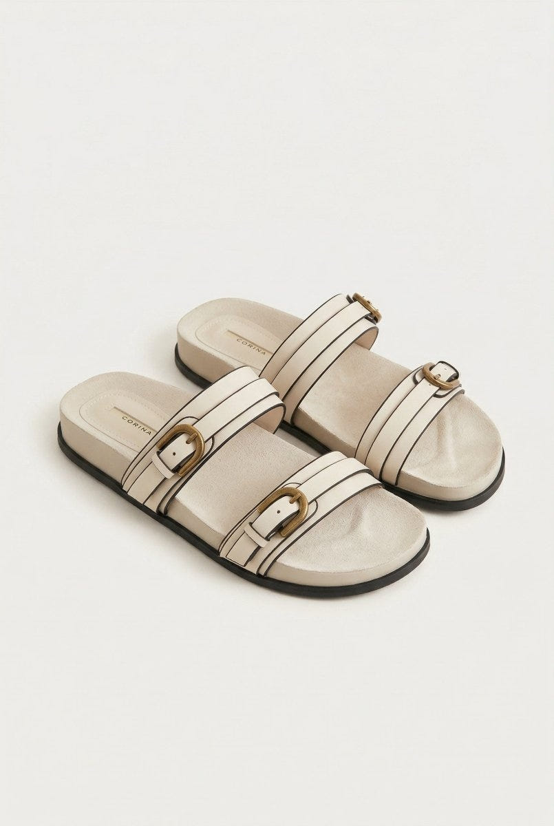 CORINA - Double Strap Sandals - Beige Matte