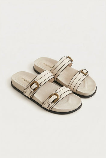 CORINA - Double Strap Sandals - Beige Matte