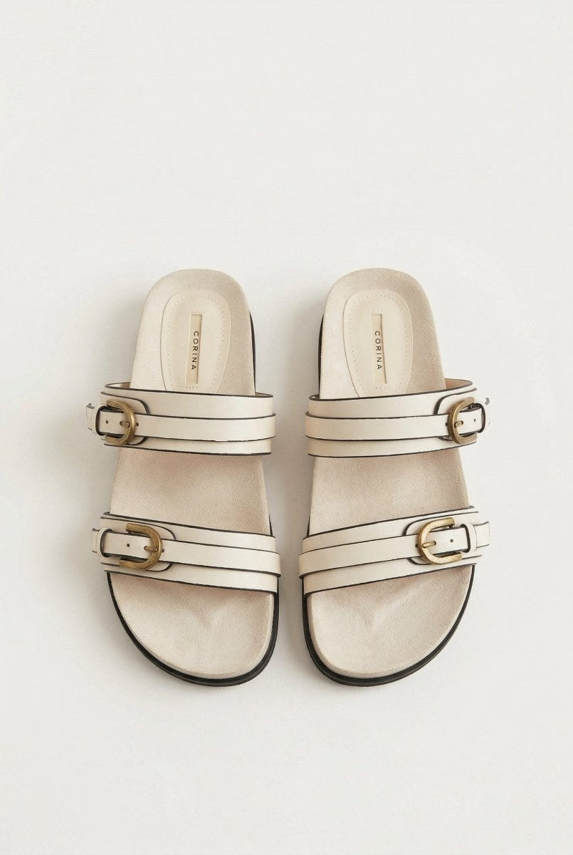 CORINA - Double Strap Sandals - Beige Matte