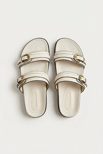 CORINA - Double Strap Sandals - Beige Matte