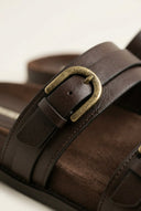 CORINA - Double Strap Sandals - Brown Matte