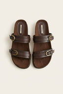 CORINA - Double Strap Sandals - Brown Matte