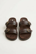 CORINA - Double Strap Sandals - Brown Matte