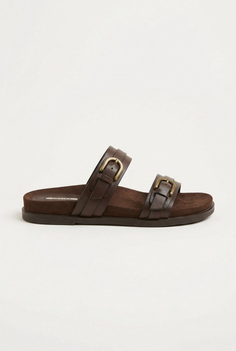 CORINA - Double Strap Sandals - Brown Matte
