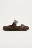 CORINA - Double Strap Sandals - Brown Matte