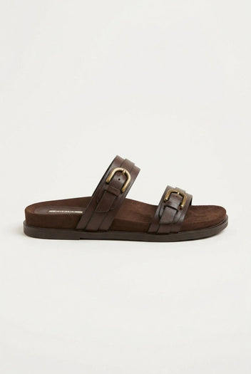 CORINA - Double Strap Sandals - Brown Matte