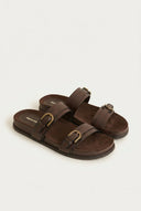 CORINA - Double Strap Sandals - Brown Matte