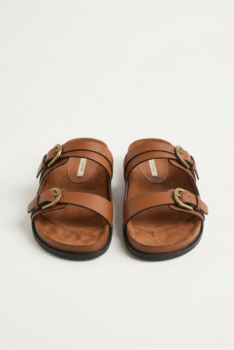 CORINA - Double Strap Sandals - Tan Matte