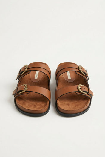 CORINA - Double Strap Sandals - Tan Matte