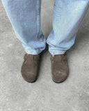 Suede Anatomical Clogs - Khaki