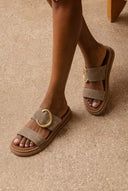 Suede Sandals - Taupe