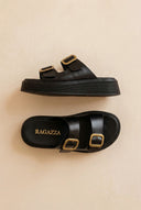 Plateausandalen – Schwarz