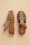 Suede Fisherman Sandals - Taupe