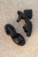 Δερμάτινα πέδιλα - Μαύρο