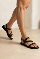 Leather Sandals Slanted Strap - Black-Leather Sandals, Sandals, Shoes, TFP Collection, Women’s Collection, All, Summer Shoes Sale, Summer Sandals Sale, Sales, All but outlet, Last Pieces Shoes, Editor’s Choice, Shoes Sales, Recommended products (Seguno), Gifts 50€ & Under, The Fashion Edit, Last Pieces, Leather Shoes, SS 2026 Collection, TFP/Estil, Sandals New & Selected, Sandals SALE