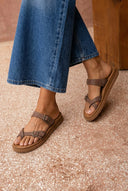 Leather Sandals Adjustable Straps - Taupe