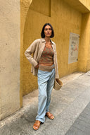 Leather Sandals Crossover - Tan
