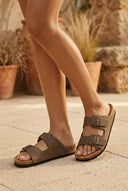 Leather Anatomical Sandals - Khaki-Leather Anatomical Sandals - Khaki