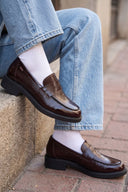 Chunky Sole Loafers Penny - Burgundy Patent-Chunky Sole Loafers Penny - Burgundy Patent
