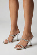 Stiletto Mules - Ασημί