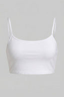 Noobass - Elasticated Hem Bustier Thin Strap - White