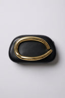Stephan - Elegant Evening Clutch with Metal Handle - Black Matte