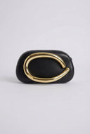 Stephan - Elegant Evening Clutch with Metal Handle - Black Matte