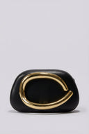 Stephan - Elegant Evening Clutch with Metal Handle - Black Matte