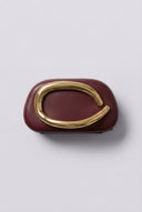 Stephan - Elegant Evening Clutch with Metal Handle - Burgundy Matte