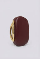 Stephan - Elegant Evening Clutch with Metal Handle - Burgundy Matte