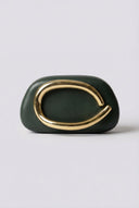 Stephan - Elegant Evening Clutch with Metal Handle - Matte Cypress Green