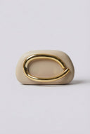 Stephan - Elegant Evening Clutch with Metal Handle - Nude