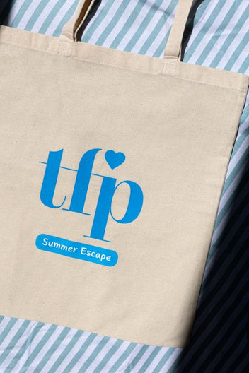 Επετειακή λινή tfp bag - Μπεζ - thefashionproject.gr - The Fashion Project