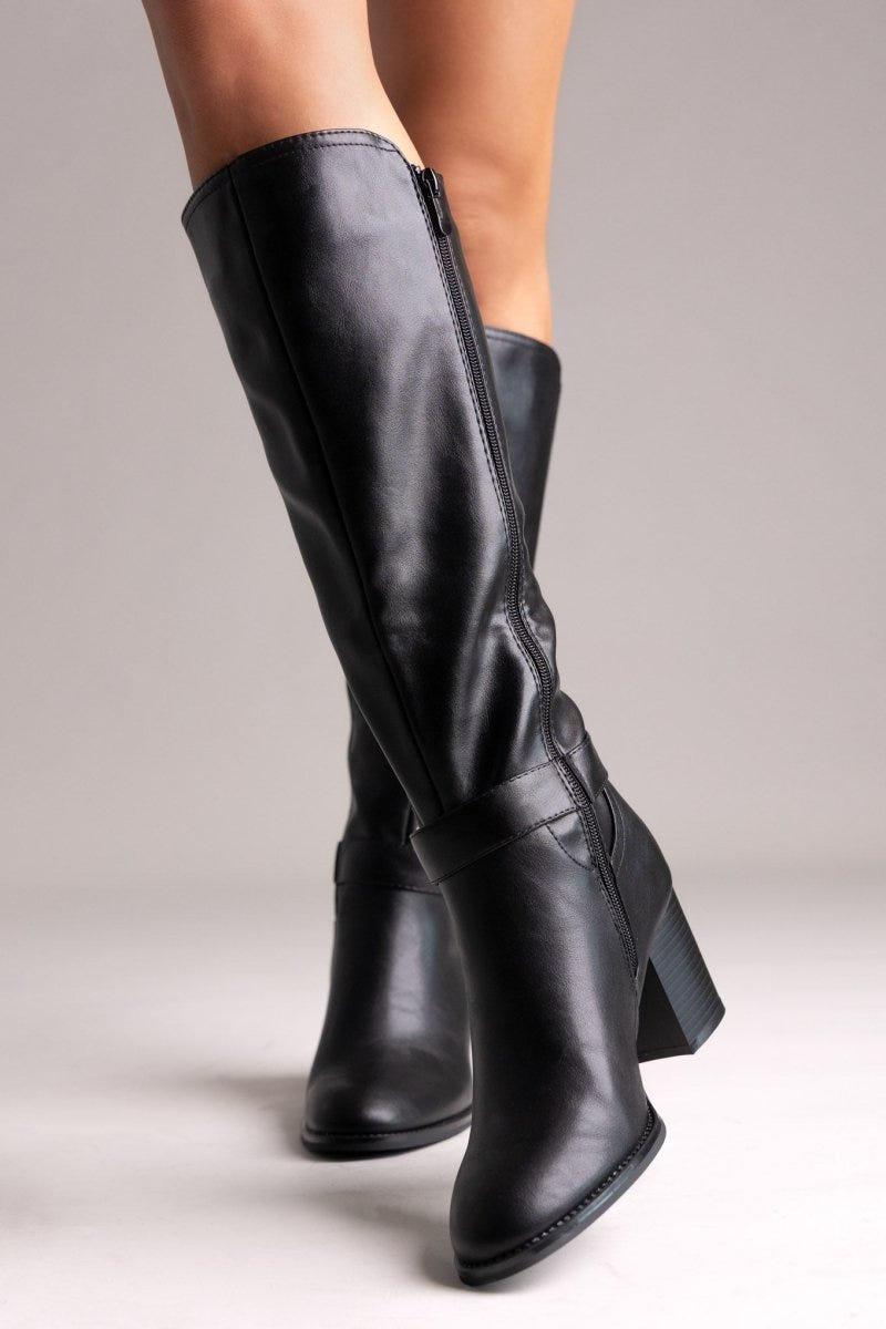 ERRYN Boots Block Heel - Black Matte - thefashionproject.gr - ERYNN