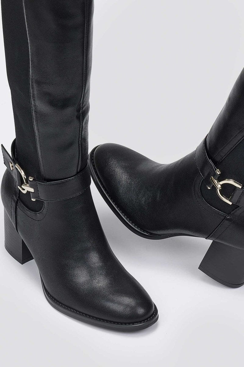 ERRYN Boots Block Heel - Black Matte - thefashionproject.gr - ERYNN