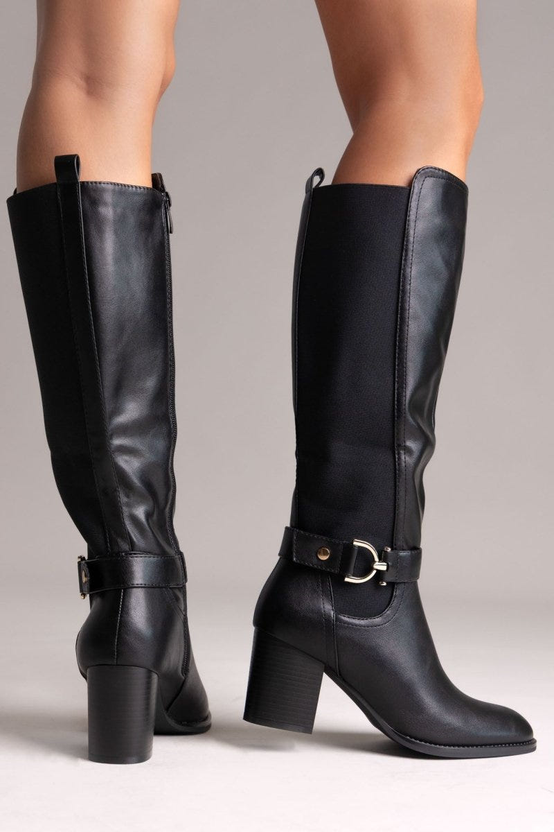 ERRYN Boots Block Heel - Black Matte - thefashionproject.gr - ERYNN