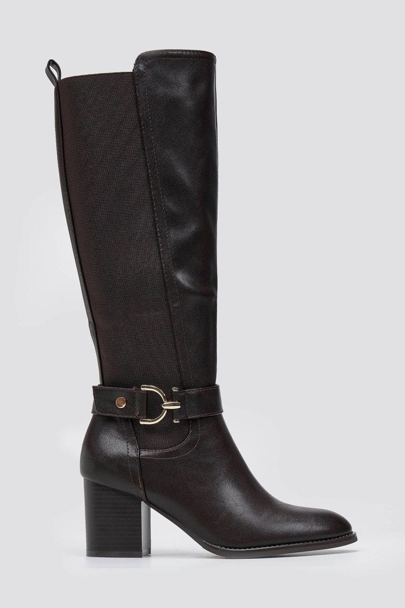 ERRYN Boots Block Heel - Dark Brown Matte - thefashionproject.gr - ERYNN