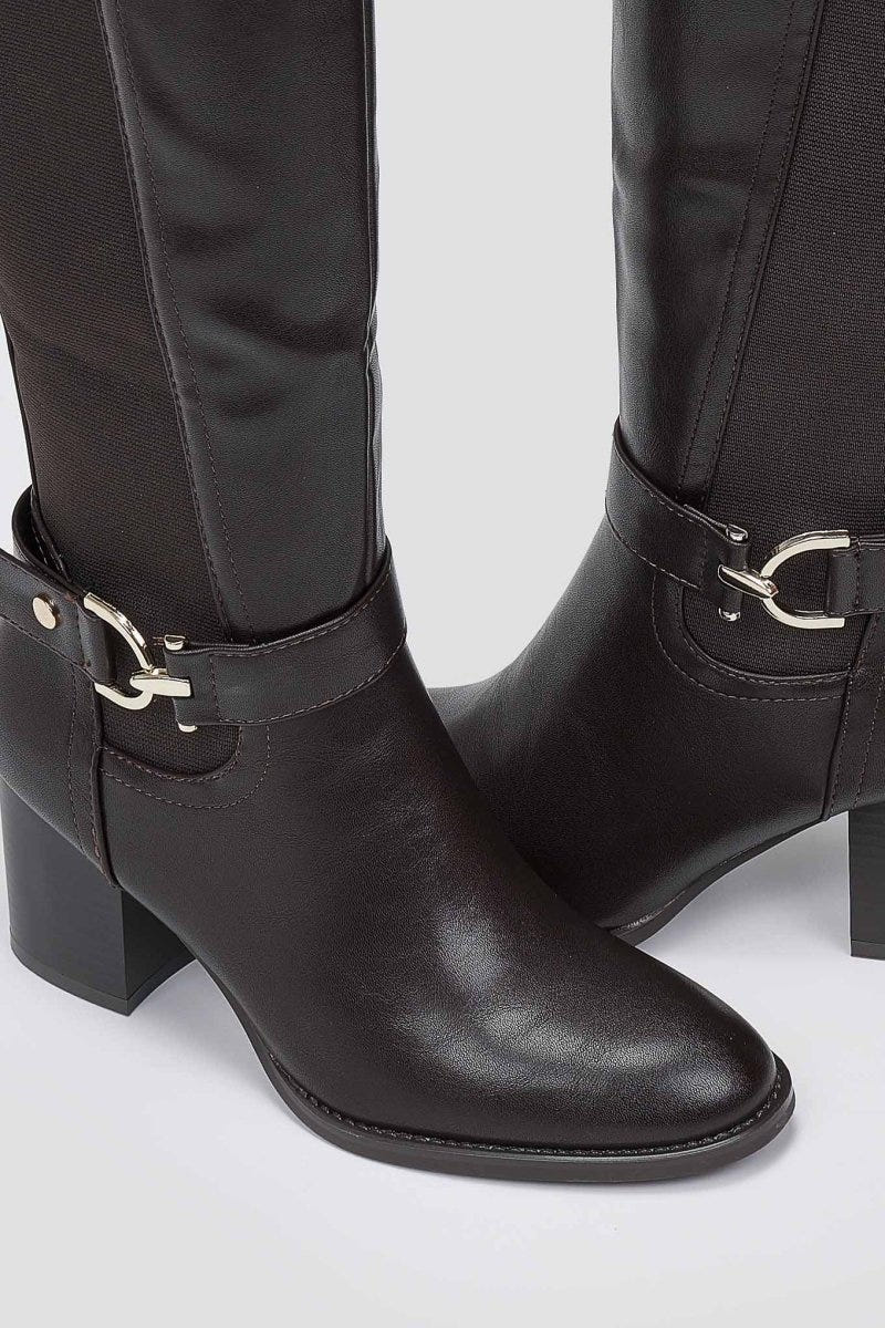 ERRYN Boots Block Heel - Dark Brown Matte - thefashionproject.gr - ERYNN