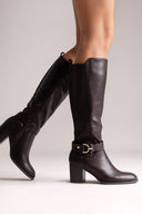 ERRYN Boots Block Heel - Dark Brown Matte - thefashionproject.gr - ERYNN