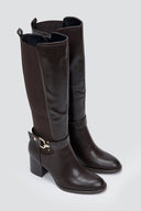 ERRYN Boots Block Heel - Dark Brown Matte - thefashionproject.gr - ERYNN