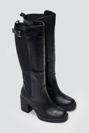 ERYNN Boots with Side Elastic and Low Block Heel - Black Matte - thefashionproject.gr - ERYNN