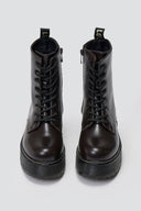 ERYNN Combat Boots with Chunky Sole - Dark Brown Matte - thefashionproject.gr - ERYNN